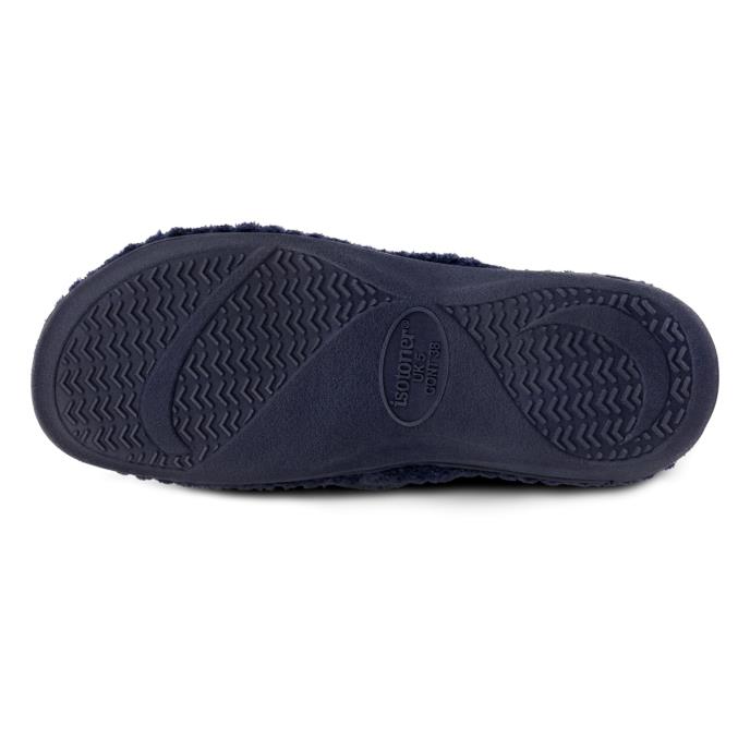 Isotoner® Ladies Popcorn Turnover Open Toe Slippers Navy Extra Image 5